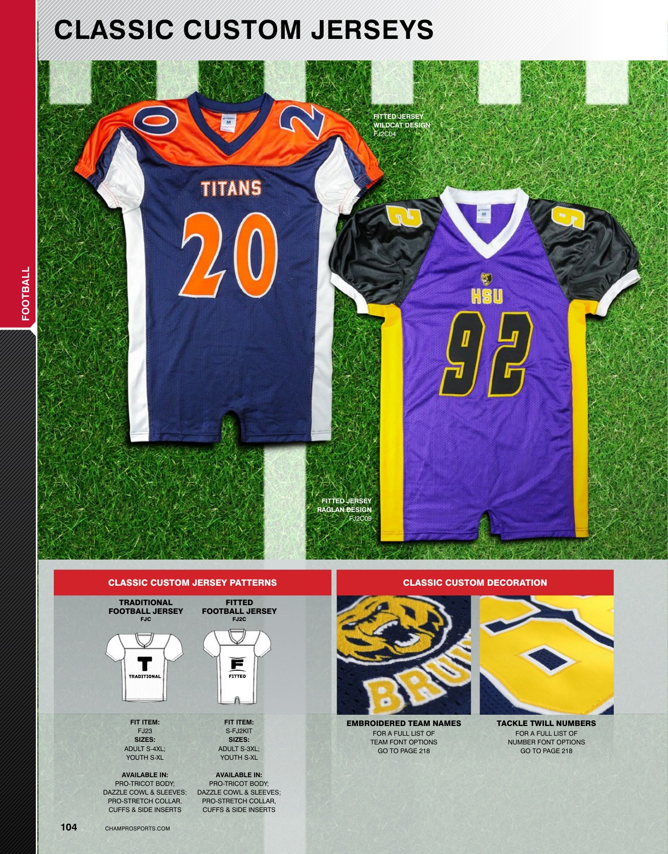 Custom Retro American Football Jersey Embroidery American